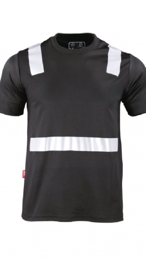 POLERA HIBRIDA CINTA REFLECTIVA MANGA CORTA