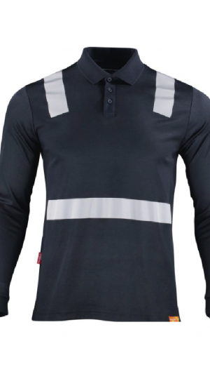 POLERA PIQUÉ HIBRIDA CINTA REFLECTIVA MANGA LARGA